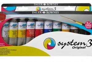 Daler Rowney System 3 Acrylic Set 10 x 37 ml+Brush