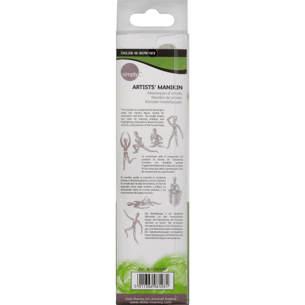 Daler-Rowney Simply Artists' Wooden Art Manikin (20 cm) - Image 3