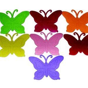Craft Felt Butterfly 3 mm 15 x 11 cm Assorted 4/PK 7C