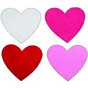 Craft Felt Heart with Stickers 0.3 x 7 cm Assorted 10/PK 4C