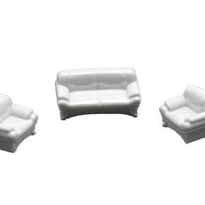 Furniture Modern Sofa Set of 3 Pcs 1:50 H-16 mm