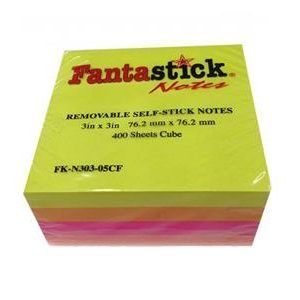 FantaStick Sticky Notes 4 colors 3? x 3" 76.2 mm x 76.2 mm/400 Sheets