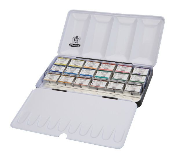 HORADAM Aquarell metal box with 18 x full pans, and additional space for 6 x full pans