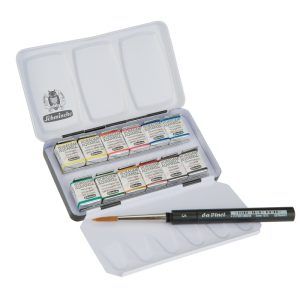 HORADAM Aquarell, Metal box with 12 x half pans and 1 x brush