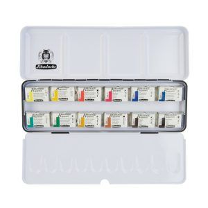 AKADEMIE Aquarell Metal box with 12 x large pans
