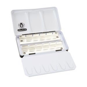 SCHMINCKE Watercolour Empty Set, Metal box for 12 x half pans