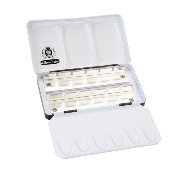 SCHMINCKE Watercolour Empty Set, Metal box for 12 x half pans