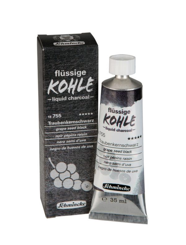 SCHMINCKE liquid charcoal,earth "grape seed black"/ tube 35ml