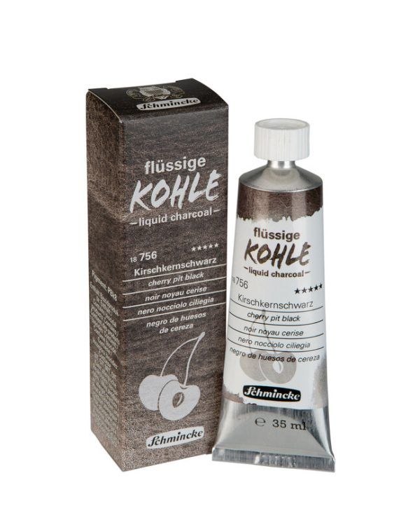 SCHMINCKE liquid charcoal,earth "cherry pit black"/ tube 35ml