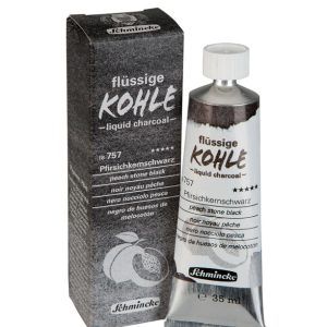 SCHMINCKE liquid charcoal,earth "peach stone black"/ tube 35ml