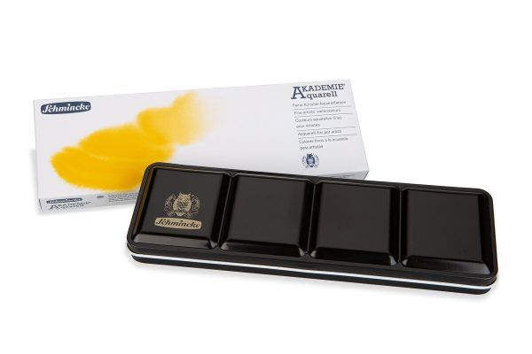 AKADEMIE Aquarell metal box with 24 x half pans