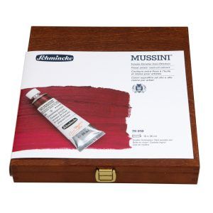 SCHMINCKE-MUSSINI finest resin oil paints,small wooden box with 10x35ml tubes