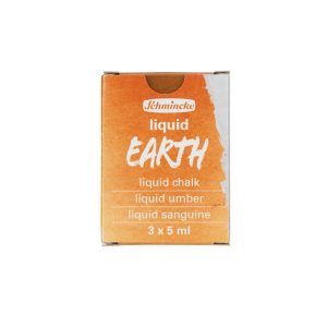 SCHMINCKE liquid charcoal,earth set 3x5ml "liquid chalk, liquid umber, liquid sunguine"