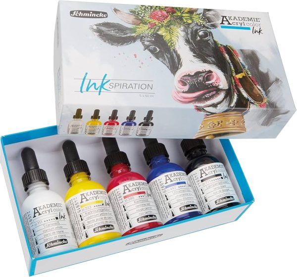 SCHMINCKE acrylic ink "AKADEMIE" special set 5x50ml