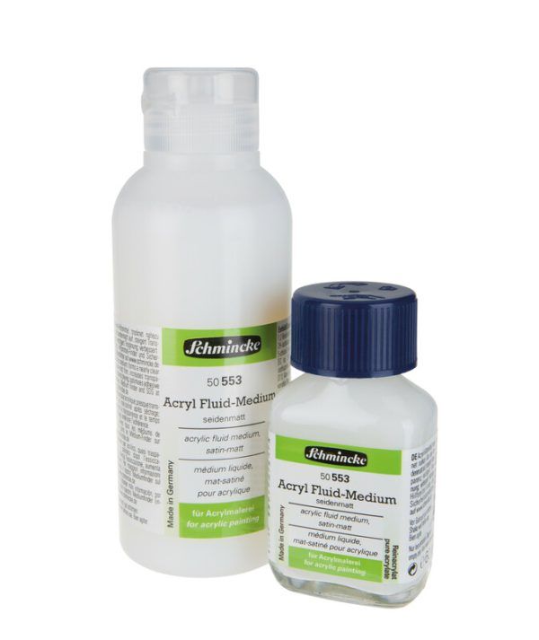 Acrylic fluid medium, satin-matt
