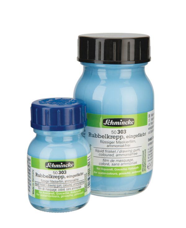 Liquid frisket / drawing gum, coloured, odourless, without ammonia