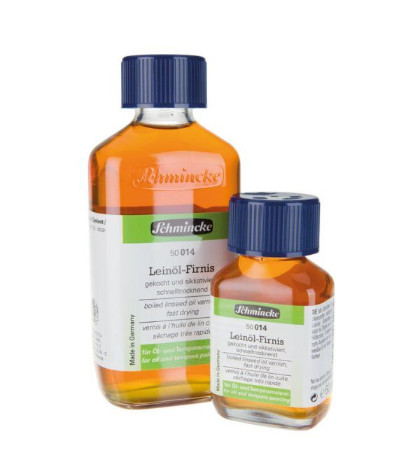 Linseed oil varnish, boiled with siccatives