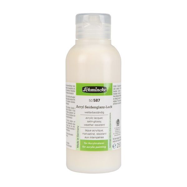 Acrylic lacquer, satin-glossy , water dilutable, weather resistant / 250ml