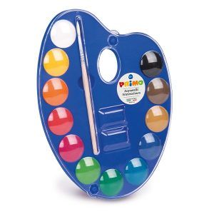 primo watercolour set of 12 colours + 1 brush