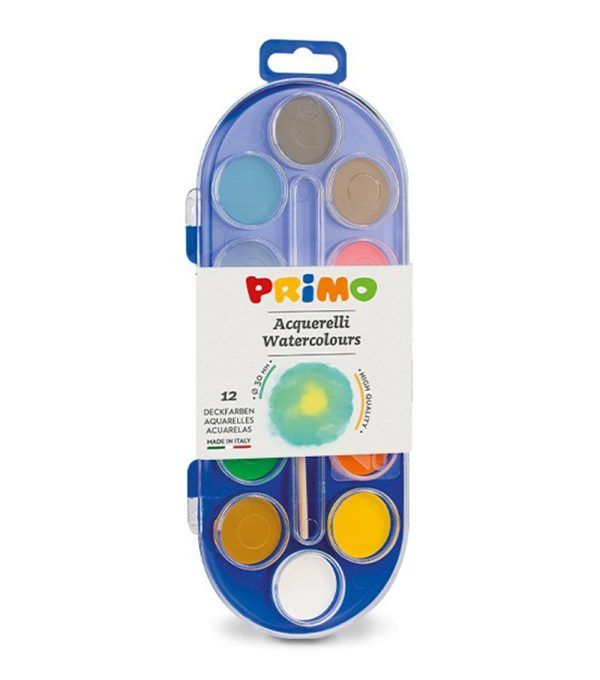 primo watercolour set of 12 colours (30 MM) + 1 brush