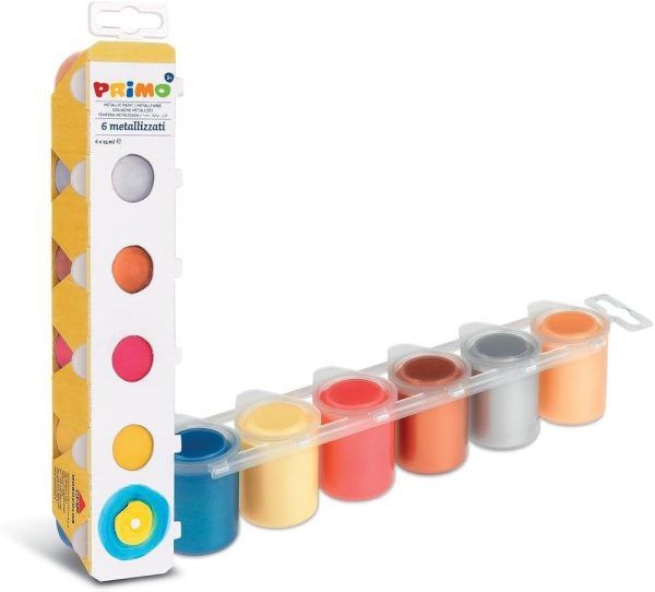 Primo Gouache Colours set of 6 Metallic Colors x 25ml