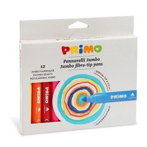 Primo Jumbo Fibre-Tip Pens Special Tip In Carton Box 12 Colors
