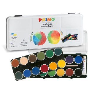 primo watercolour set of 24 colours in metal box