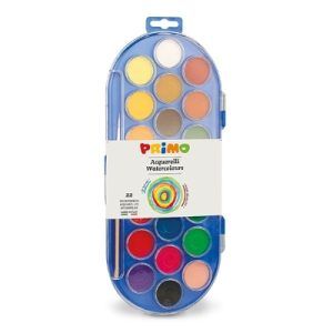 primo watercolour set of 22 colours (30 mm) + 1 brush