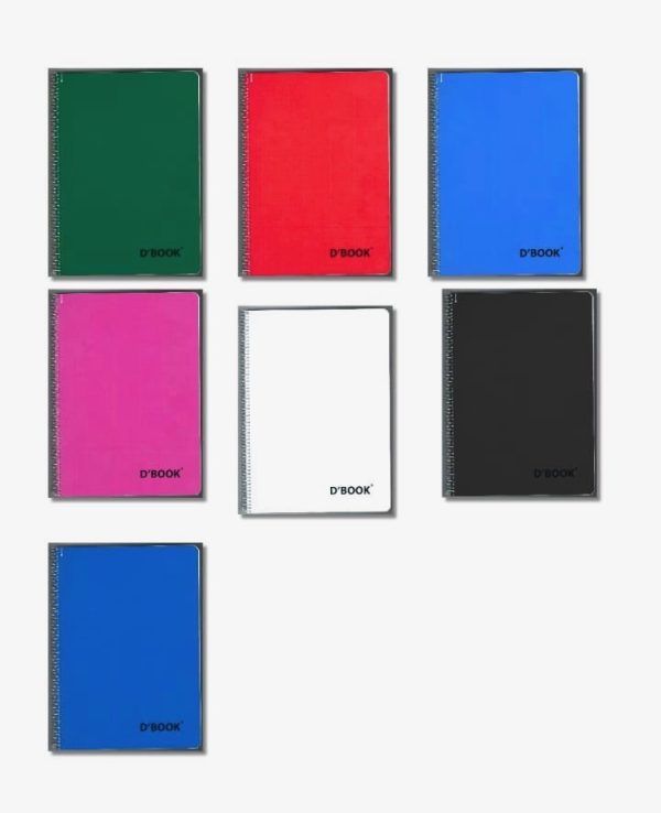 D'book A4 spiral, 96 sheets-192 pages , lined / squared , 80gr