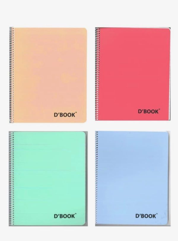 D'book 17 x 22 cm, lined, 48 sheets-96 pages, spiral