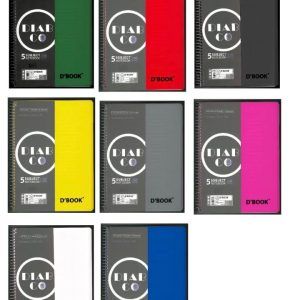 D'book 5 subjects spiral, 150 sheets-300 pages / 80gr.