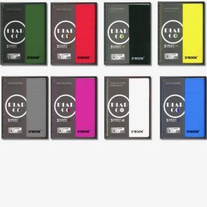 D'book 3 subjects spiral, 120 sheets-240 pages / 80gr.