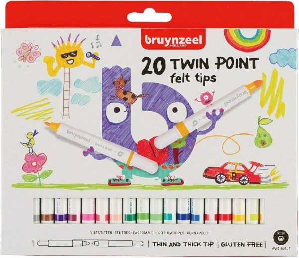 bruynzeel 20 x twin point felt tips