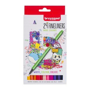 bruynzeel fineliner set of 24 - basic colours