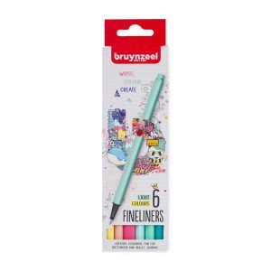 bruynzeel fineliner, light set of 6