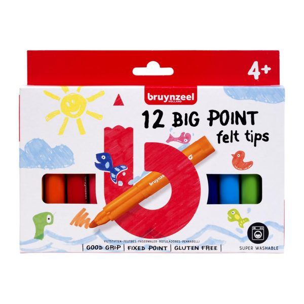 bruynzeel 12 x big point felt tips