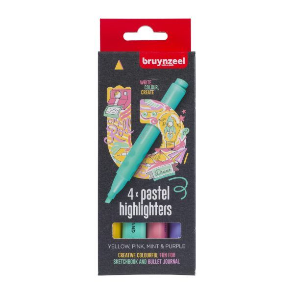 bruynzeel 4 x pastel highlighters
