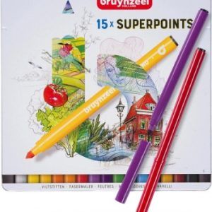 bruynzeel superpoint felt-tip pens set of 15 colours