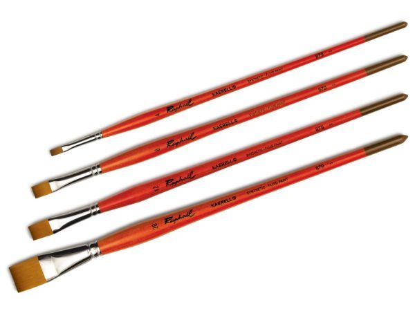 Raphael Kaërell S Acryl - brush - synthetic orange - flat - long handle 879-0