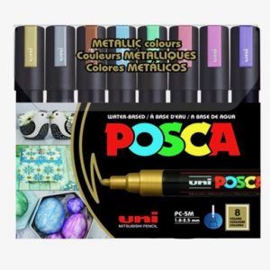 Uni POSCA Marker 1.8 2.5mm Wallet PC5M Set Of 8 Color Metal