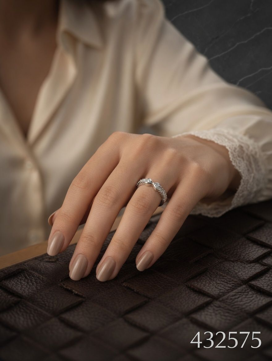 ANILLO MICROPAVE ZIRCON MOÑO CHICO FINO PLT. IMPORTANTE - miniatura 2