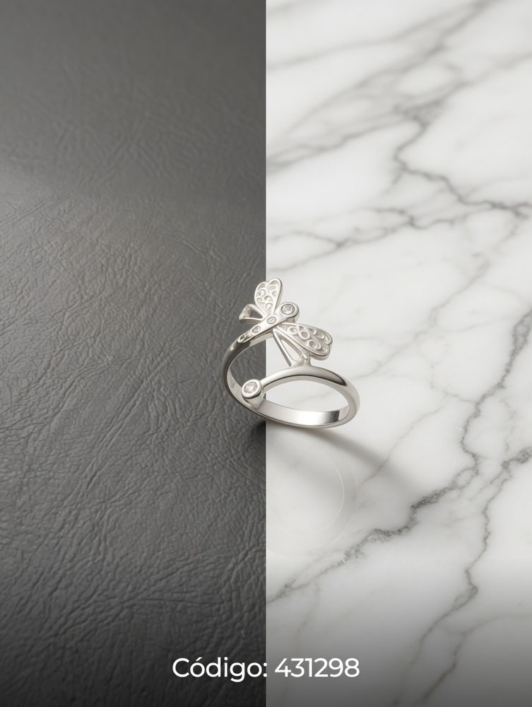 ANILLO ZIRCON FINO LIBELULA PLT. IMPORTANTE