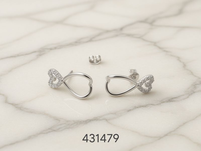 AROS ZIRCON CORAZON PASANTE PLT. IMPORTANTE