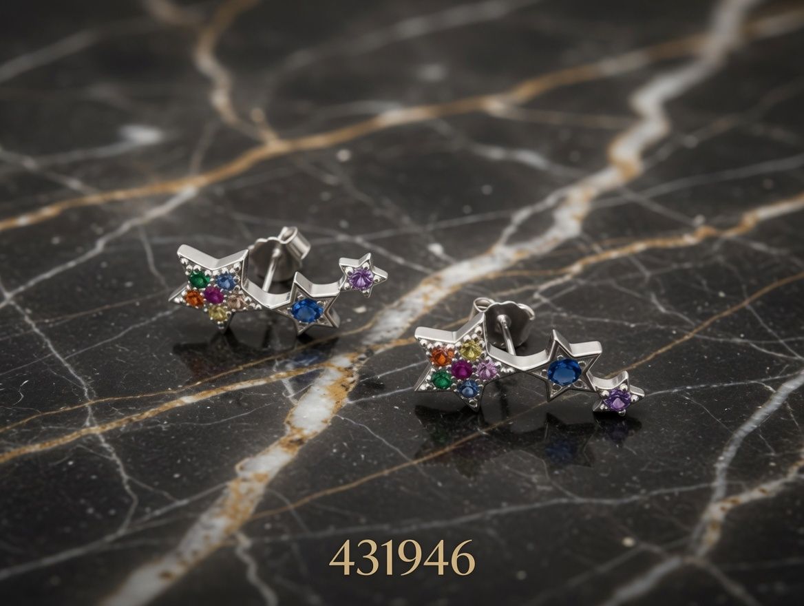 ARO MICROPAVE ZIRCON ESTRELLAS TREPADOR PLT. IMPORTANTE - miniatura 2