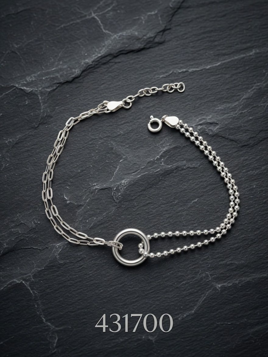 PULSERA MACIZA COMBINADA PLT. IMPORTANTE - miniatura 2