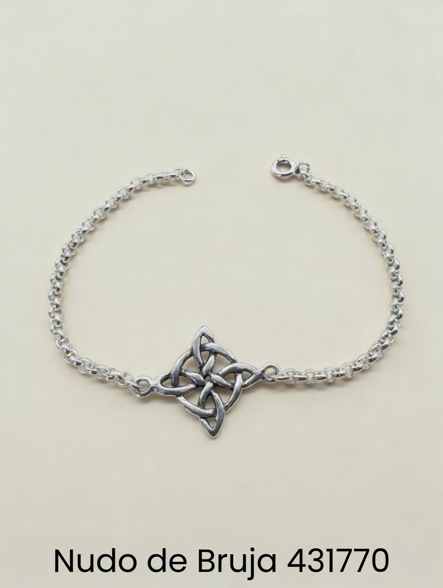 PULSERA MACIZA NUDO BRUJA PLT. IMPORTANTE - imagen 1