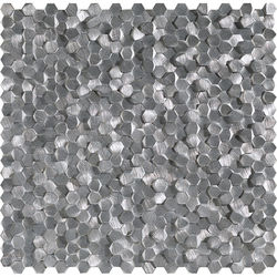 MOZAIC, PORCELANOSA GRUPO, GRAVITY ALUMINIUM 3D HEXAGON METAL 30.7X30.1 cm, argintiu