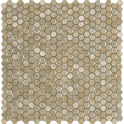 MOZAIC, PORCELANOSA GRUPO, GRAVITY ALUMINIUM HEXAGON GOLD 30,7X30,4 cm, auriu