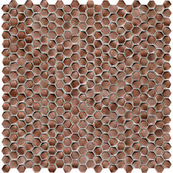 MOZAIC, PORCELANOSA GRUPO, GRAVITY ALUMINIUM HEXAGON COPPER 30,7X30,4 cm, cupru