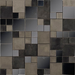 MOZAIC, PORCELANOSA GRUPO, METAL ACERO ANTHRACITE MINI 3D CUBES 30,5X30,5 cm, maron